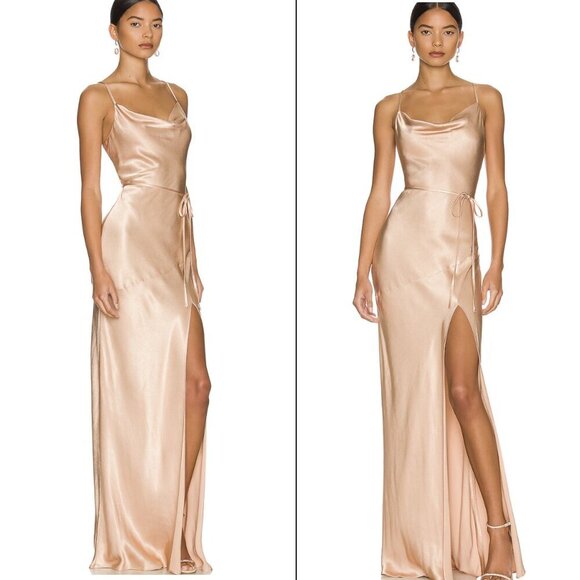 Shona Joy La Lune Bias Cowl Maxi Dress Size US 6 Desert Rose - Picture 1 of 9